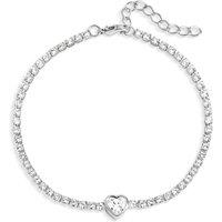 Inicio Silver Heart Bezel Tennis Bracelet