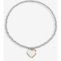 Inicio Two Tone Heart Charm Stretch Bracelet