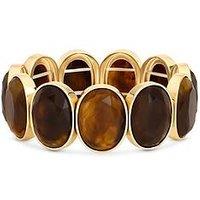 Mood Gold Plated Brown Statement Stretch Bracelet