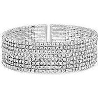 Mood Silver Crystal Cuff Bracelet