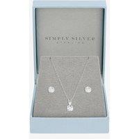 Jon Richard Simply Silver 925 Sterling Silver Solitaire Set - Gift Box