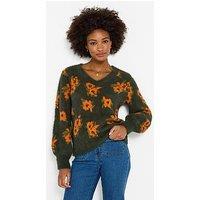 Joe Browns Autumn Florals Fluffy V-Neck Jumper