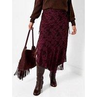 Joe Browns Floral Flocked Asymmetric Skirt With Lace Up Detail