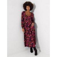 Joe Browns Lovely Lily Print Long Sleeve Jersey Midi Dress