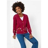 Joe Browns Darling Floral Embroidered Pointelle Cardigan