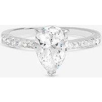 Simply Silver 925 Sterling Silver Pear Cut Engagement Ring - Gift Pouch