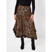 Joe Browns Leopard Print Maxi Skirt With Lace Hem Detail