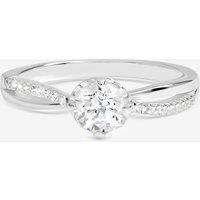 Jon Richard Simply Silver 925 Sterling Silver Solitaire Engagement Ring - Gift Pouch