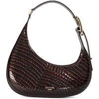 Dune London Disarming Croc Embossed Leather Shoulder Bag - Bronze