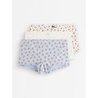 Lindex Girls 3 Pack Teddy Boxer Briefs - White