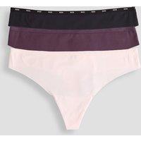 Boss Womens Micro Smooth Logo 3 Pack Thongs