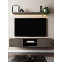 Gfw Nina 150Cm Wall-Mounted Led Tv Unit + Shelf