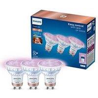 Philips Smart Led Rgb Gu10 Glass Bulb - 50W, 3 Pack