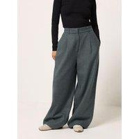 Long Tall Sally Petite Herringbone Wide Leg Trouser - Grey