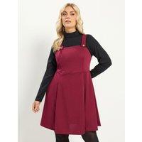Yours Curve Pinafore Dress - Red
