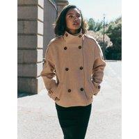 Friends Like These Neutral Cosy Funnel Neck Short Jacket