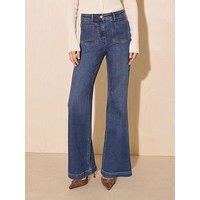 Friends Like These Smart Wide Leg Jeans - Blue