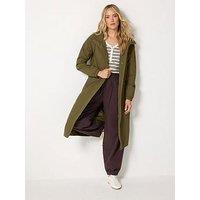 Long Tall Sally Women'S Tall Waterproof Longline Jacket - Khaki Green