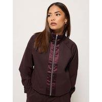 Pixiegirl Womens Petite Satin Trim Funnel Neck Jacket - Red