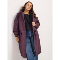Yours Womens Curve Waterproof Longline Hooded Changing Robe - Purple