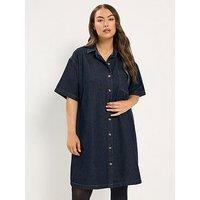 Yours Curve Denim Shirt Dress - Blue