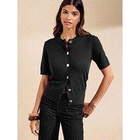 Friends Like These Button Through Cardigan - Black