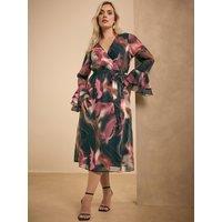 Yours Womens Curve Abstract Wrap Dress - Black