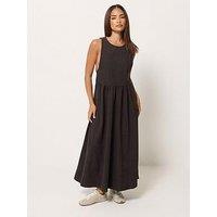 Pixiegirl Petite Cord Pinafore Midi Dress - Brown
