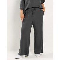 Yours Curve Cotton Wide Leg 30" Leggings - Grey