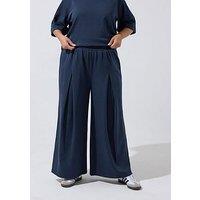 Yours Curve Pleated Joggers - Blue