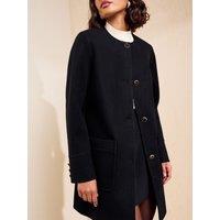 Friends Like These Black Collarless Dolly Coat