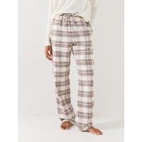 Boss Womens Holiday Drawcord Waist Checked Trousers - White
