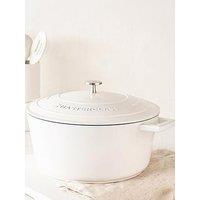 Masterclass Large 5 Litre Casserole Dish With Lid - Cream