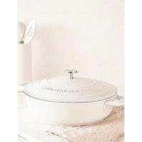 Masterclass Shallow 4 Litre Casserole Dish With Lid - Cream