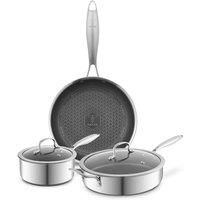 Tower Fundamentals Set - 24Cm Frying Pan, 18Cm Saucepan, 28Cm Multipan