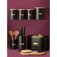 Typhoon Otto Black Set Of 4 Tea, Coffee Sugar & Bread