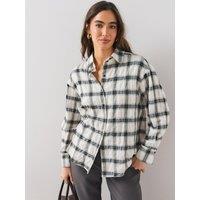 The Very Collection Womens Oversized Check Shirt - Grey