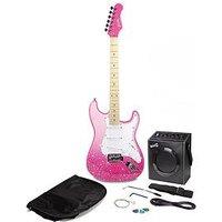 Jaxville Full Size Electric Guitar Beginner Starter Kit, Pink S-Style Guitar With 10W Amp, Gig Bag, Strap, Cable,Strings, Picks & Online Lessons