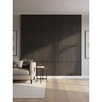 Living And Home 8-Pack Acoustic Wood Slat Wall Panels Black 30Cm W X 60Cm H