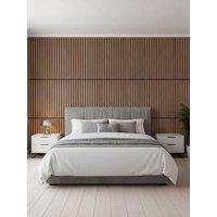 Living And Home 8-Pack Acoustic Wood Slat Wall Panels Brown 30Cm X 60Cm