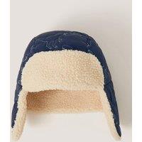 Monsoon Boys Dinosaur Quilted Borg-Lined Trapper Hat - Navy