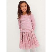 Monsoon Girls Le Merais Top & Skirt Set - Pink
