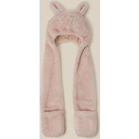 Monsoon Girls Fluffy Bunny Hat Scarf - Pink