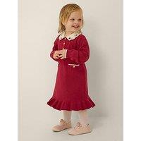 Monsoon Baby Girls Berry Cable Knitted Dress - Dark Red