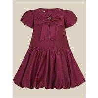 Monsoon Girls Ember Bow Gem Drop Waist Dress - Purple