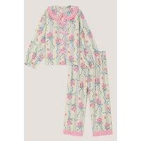 Monsoon Girls Woven French Garden Pyjamas - Light Cream