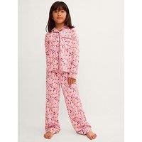 Monsoon Girls Glow In The Dark Jersey Pyjamas - Pink