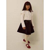 Monsoon Girls Velvet Scuba Circle Skirt - Black