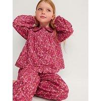 Monsoon Girls Woven Floral Ditsy Pyjamas - Pink