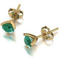 Moissanite 9Ct Yellow Gold 5.0Mm Verde Brillante Moissanite Stud Earrings Total 1.00Ct